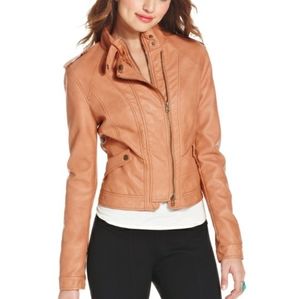 Faux Leather Moto Jacket